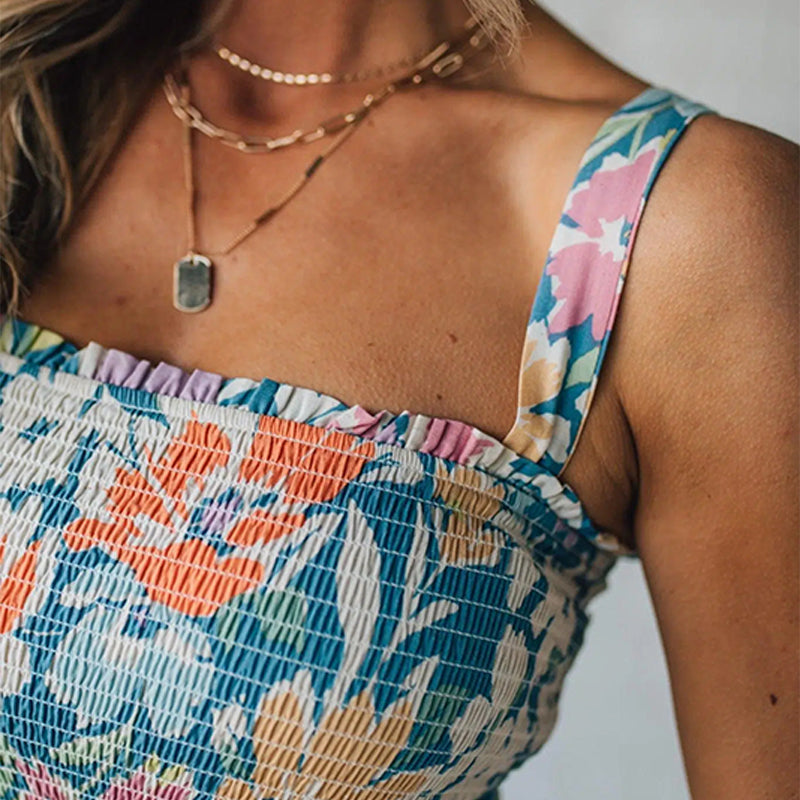Joyce | Floral Maxi Dress with Smocked Bodice