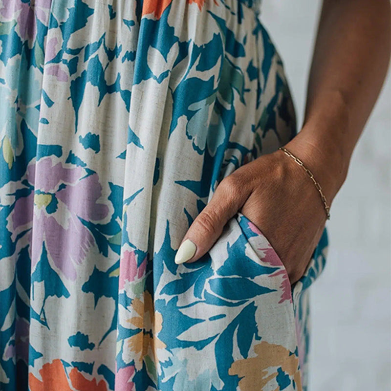 Joyce | Floral Maxi Dress with Smocked Bodice