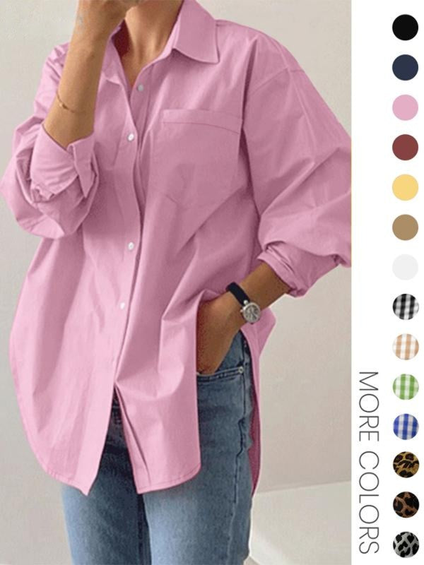 CAROLINE™ - Casual Long Sleeve Collared Top for Daily Wear